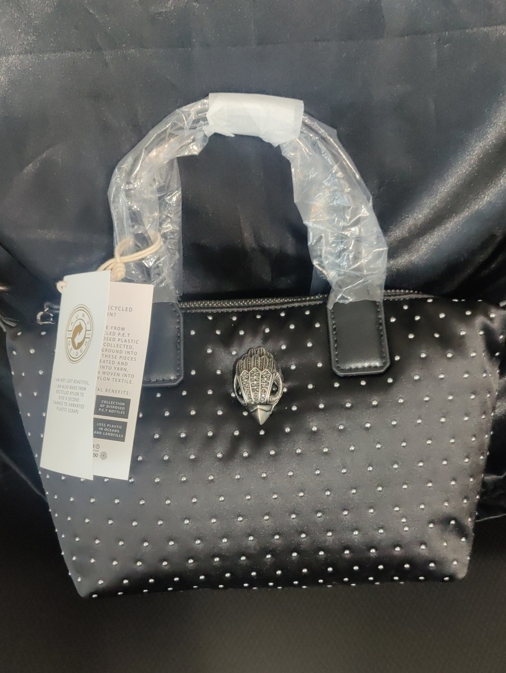 Kurt Geiger Black Studded Satchel with Decorative Clasp – NWT